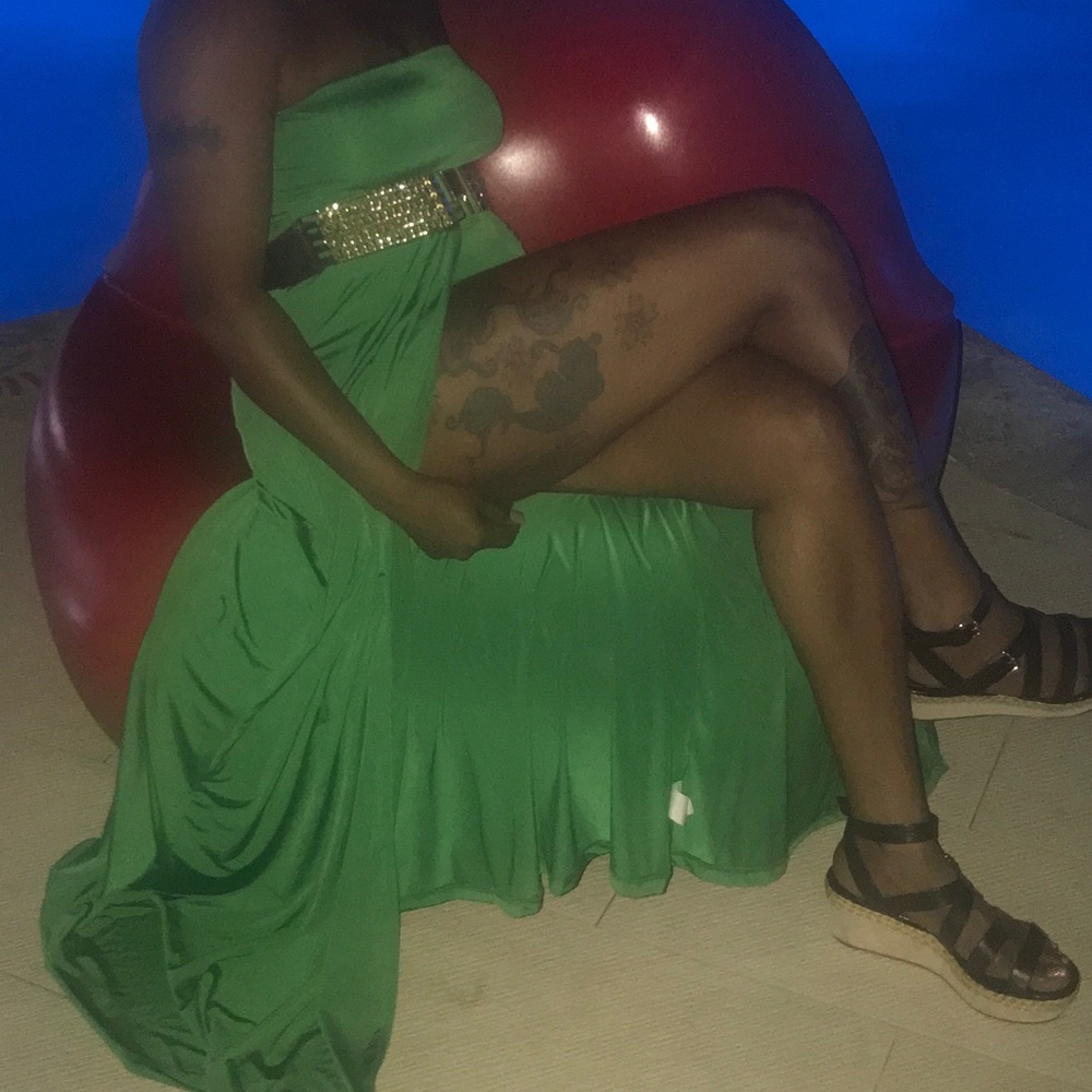 2 pc strapless dress with matching short shorts